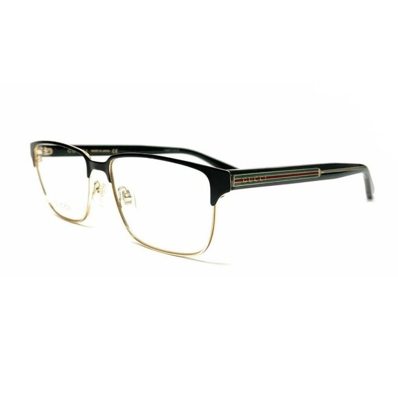 NEW GUCCI EYEGLASSES, BLACK MEN RECTANGLE EYEWEAR GUCCI GG0383O 004 - Picture 1 of 3